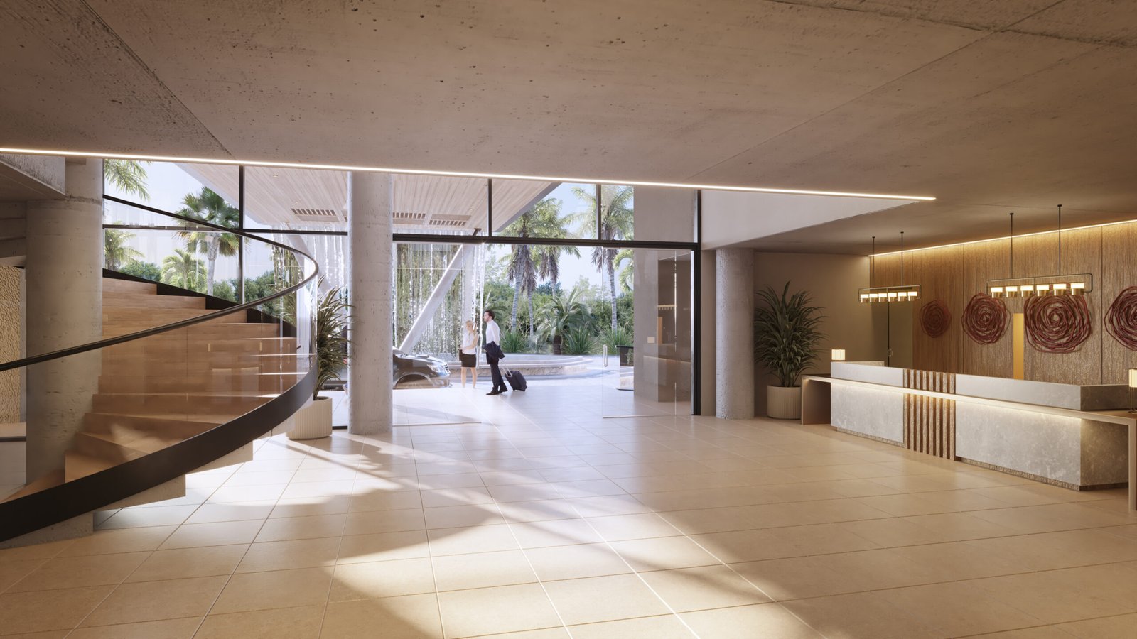 Render del hall del hotel Ramada La Romana operado por Wyndham
