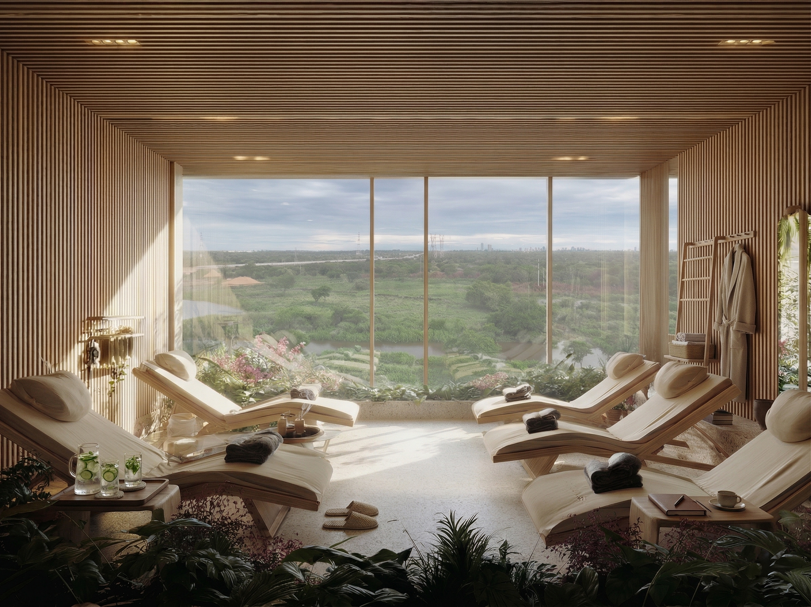 Render de sala de tratamientos del spa del Ramada Chaco I